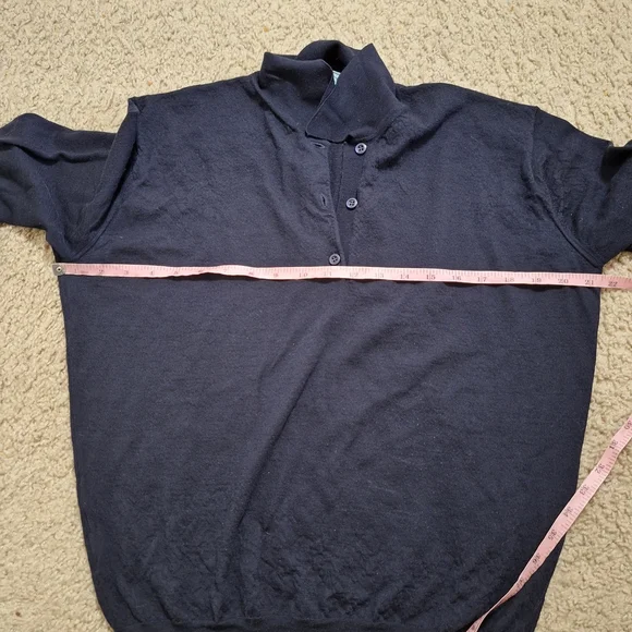 Prada Collared Sweater Navy Blue Long Sleeve Polo Designer Size M